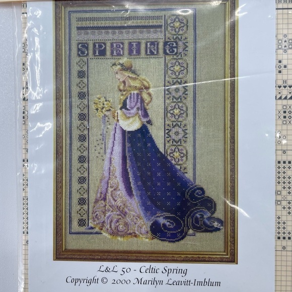 LAVENDER AND LACE “CELTIC SPRING” LL50 VINTAGE CROSS STITCH PATTERN - Picture 2 of 6